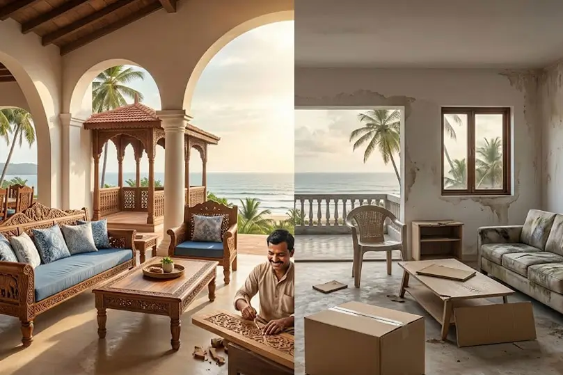 Best Furniture for Goa Holiday Homes | Bespoke Solid Wood Furniture