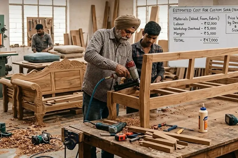 Cost of Custom Wooden Sofa Manufacturing in India – A Transparent Pricing Guide