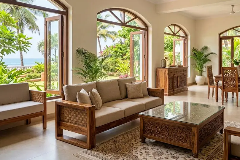 Custom Solid Wood Furniture for Goa Villas | Sheesham & Mango Wood