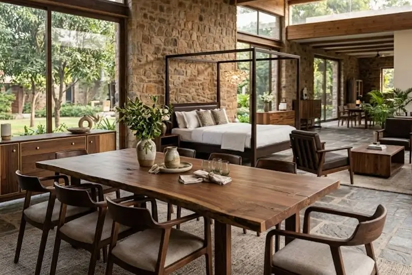 Premium Solid Wood Furniture for Chattarpur & Mehrauli Farmhouses, Delhi