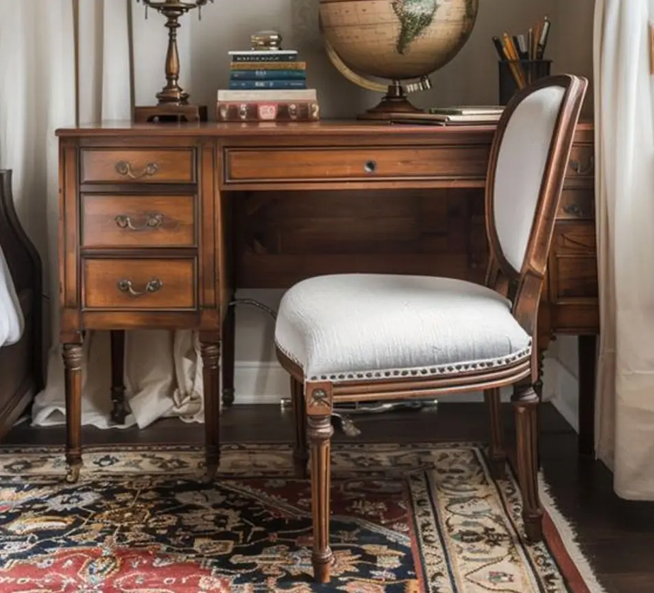 Solid Wood Study Table With Chairs