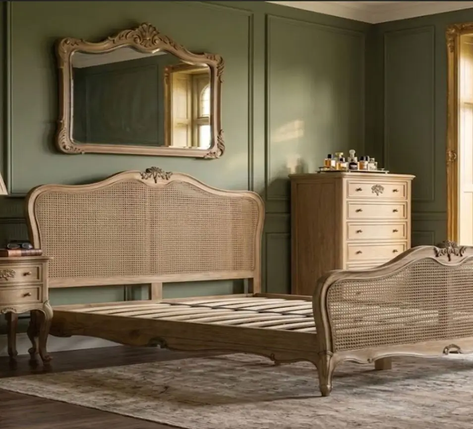 Chamonix Luxury Wooden Cane Bed