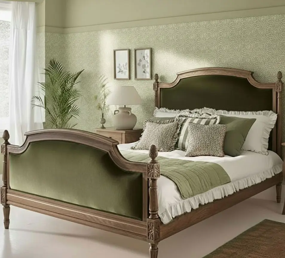 French Country Stylr Wood Bed