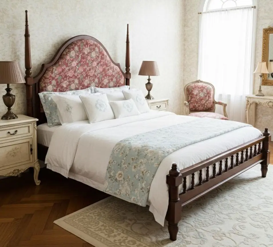 Sheesham Solid Wood Four-Poster Bed